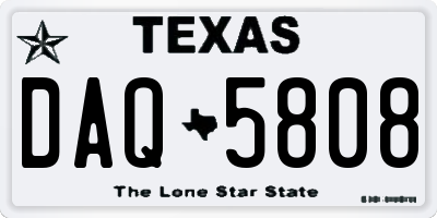 TX license plate DAQ5808