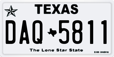 TX license plate DAQ5811