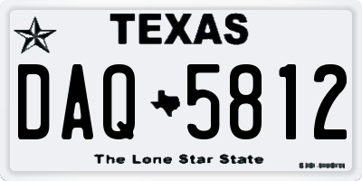 TX license plate DAQ5812
