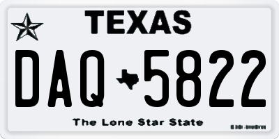 TX license plate DAQ5822