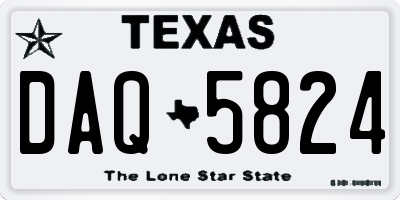 TX license plate DAQ5824