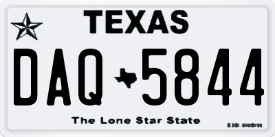 TX license plate DAQ5844