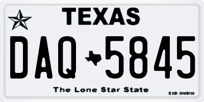 TX license plate DAQ5845