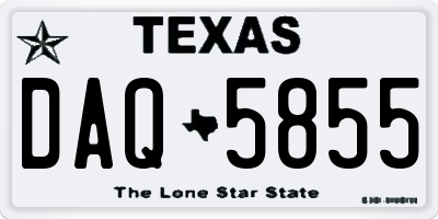 TX license plate DAQ5855