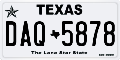 TX license plate DAQ5878