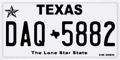TX license plate DAQ5882