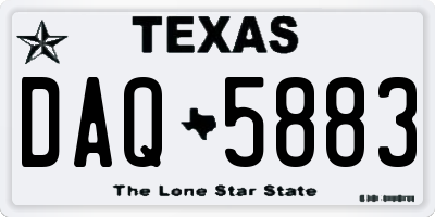 TX license plate DAQ5883