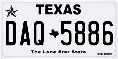TX license plate DAQ5886
