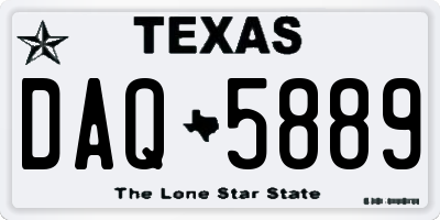 TX license plate DAQ5889
