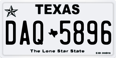 TX license plate DAQ5896