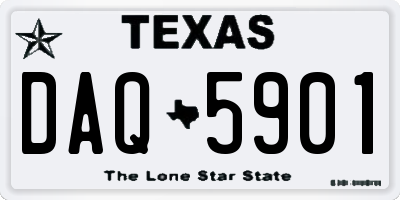TX license plate DAQ5901