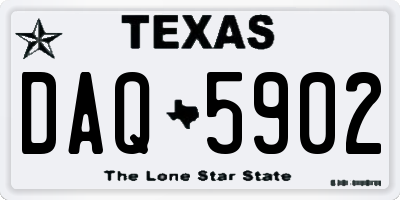 TX license plate DAQ5902