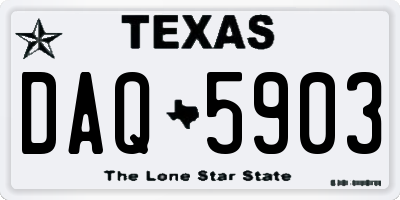 TX license plate DAQ5903