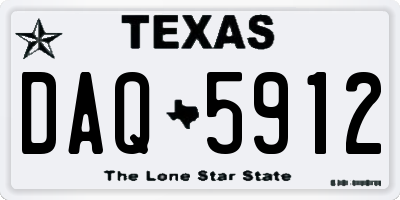 TX license plate DAQ5912