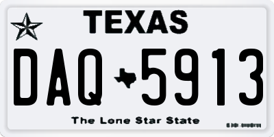 TX license plate DAQ5913