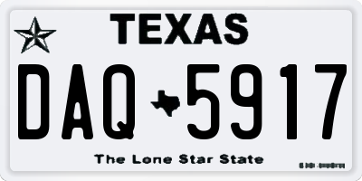 TX license plate DAQ5917