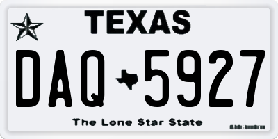 TX license plate DAQ5927