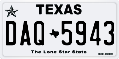 TX license plate DAQ5943