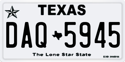 TX license plate DAQ5945