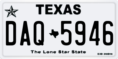 TX license plate DAQ5946