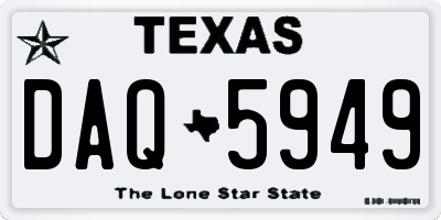 TX license plate DAQ5949