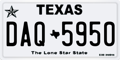 TX license plate DAQ5950