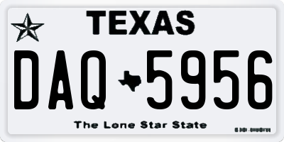 TX license plate DAQ5956