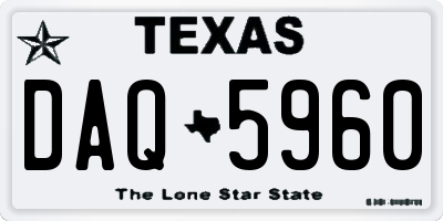 TX license plate DAQ5960