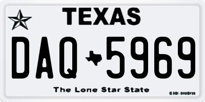 TX license plate DAQ5969