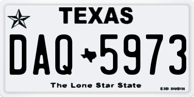 TX license plate DAQ5973
