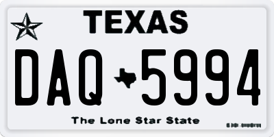 TX license plate DAQ5994