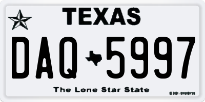 TX license plate DAQ5997