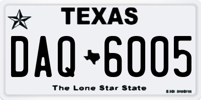 TX license plate DAQ6005
