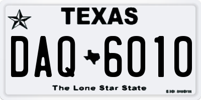 TX license plate DAQ6010