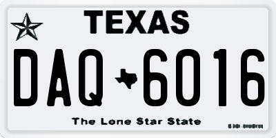 TX license plate DAQ6016