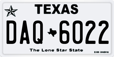 TX license plate DAQ6022