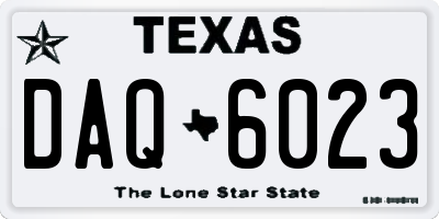 TX license plate DAQ6023