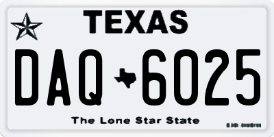 TX license plate DAQ6025