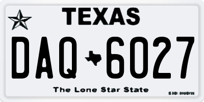 TX license plate DAQ6027