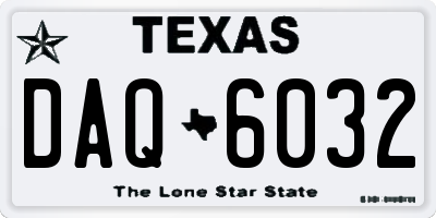 TX license plate DAQ6032