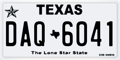 TX license plate DAQ6041