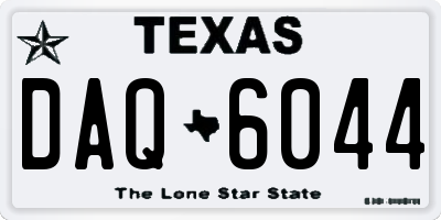 TX license plate DAQ6044