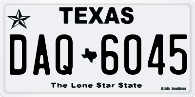 TX license plate DAQ6045