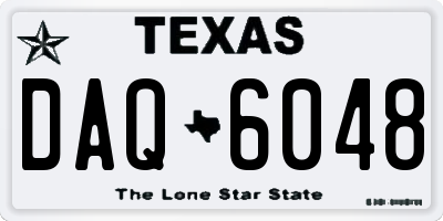 TX license plate DAQ6048