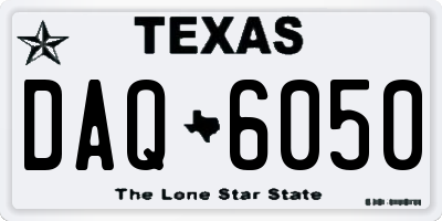 TX license plate DAQ6050