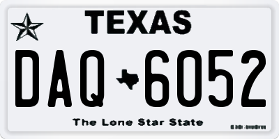 TX license plate DAQ6052