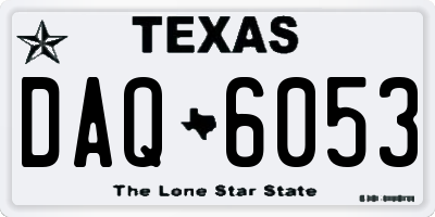 TX license plate DAQ6053