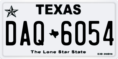 TX license plate DAQ6054