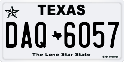 TX license plate DAQ6057