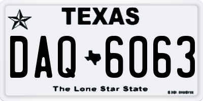 TX license plate DAQ6063